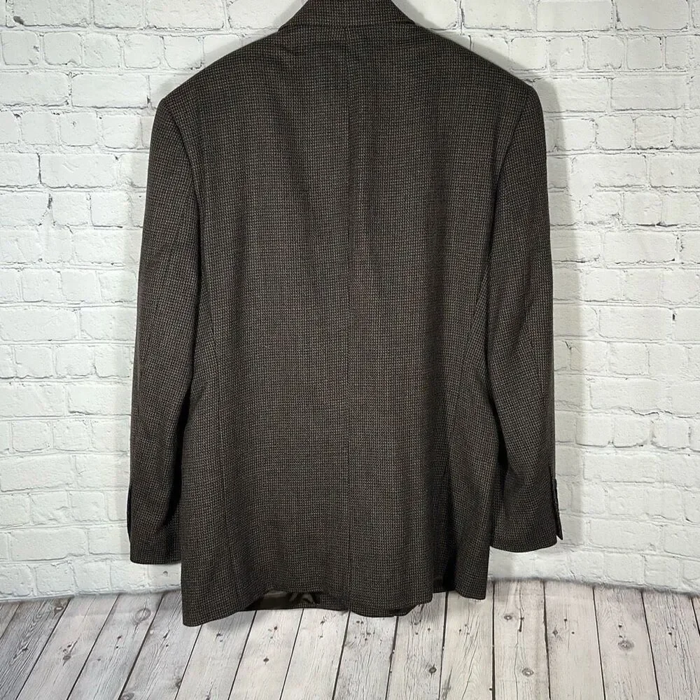 Pronto Uomo 100% Lambswool Tweed Sport Coat Mens 42R Two Button Blazer Inner Poc